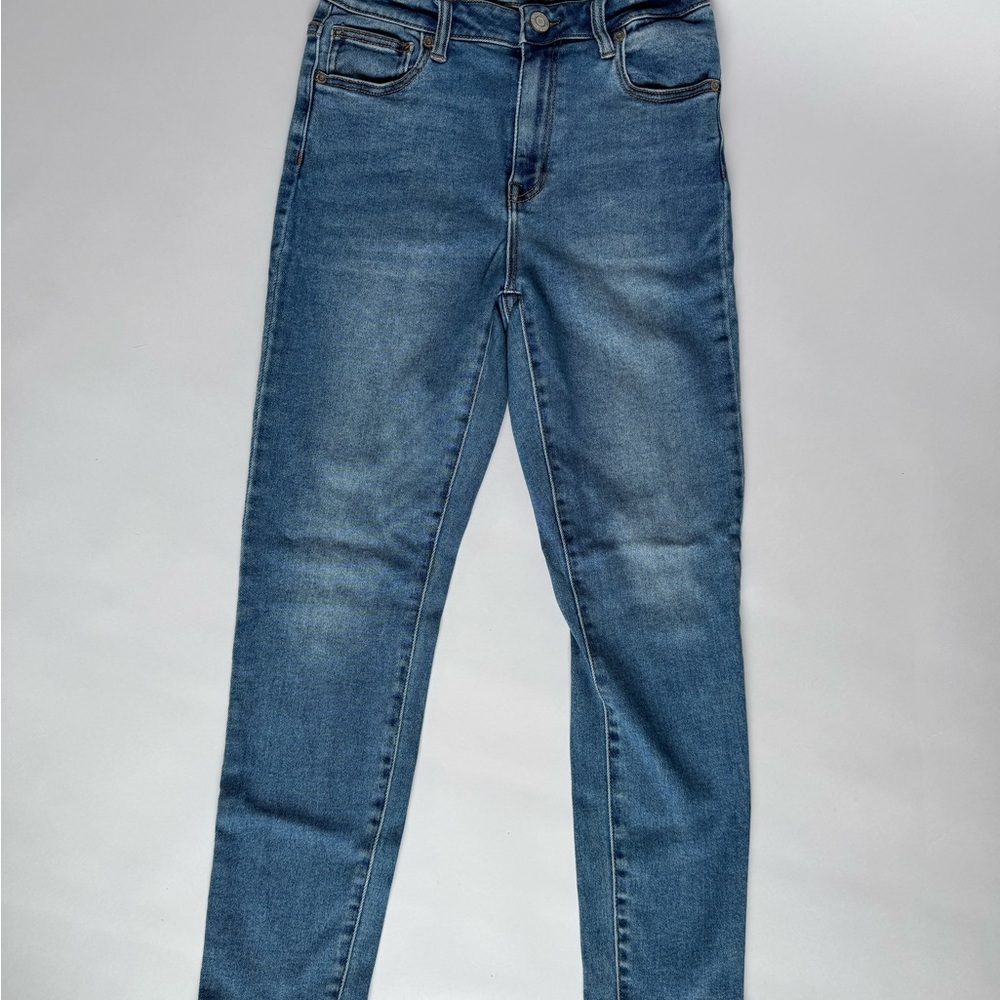 Maurices Blue Skinny Jeans with Stretch and Distressed Details